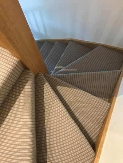 Custom striped carpet staircase