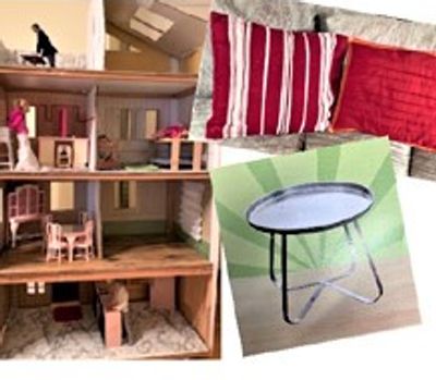 REDESIGNED:  Dollhouse ,  Pillows,  Pizza Table... Imagine & Create!!