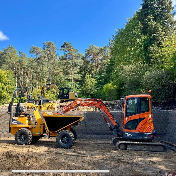 Maccaferri Retaining wall being constructed in Frensham 