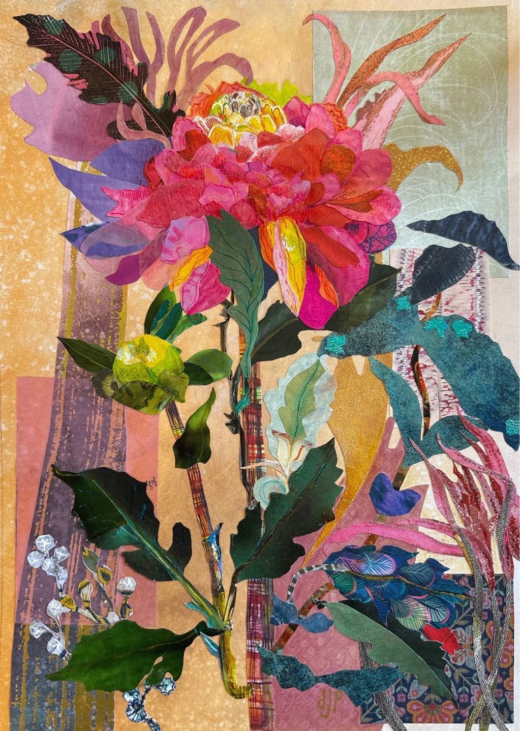 Abstract peony floral collage

Available as framed original collage artwork, 11" x 14"