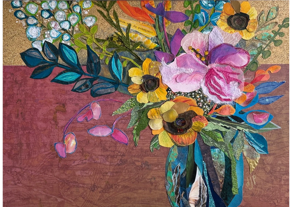 Mixed bouquet floral sill life abstract collage

Available as framed original collage artwork, 16" x