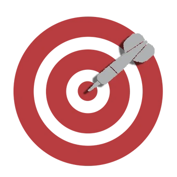 Red target with gray arrow