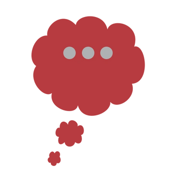 Red thought bubble