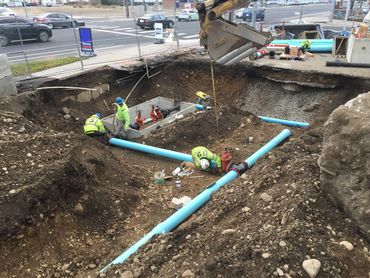 commercial utilities - water main installation (view 1b) - vault