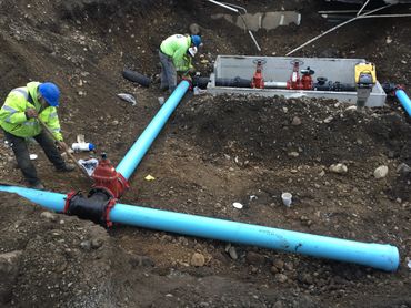 commercial utilities - water main installation (view 1a) - vault
