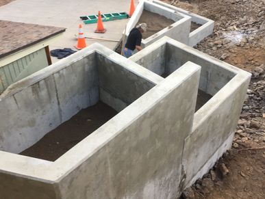 residential architectural walls with chamfered corners