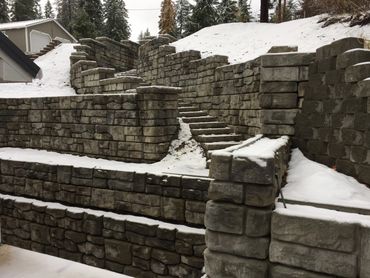 residential walls -  ledgestone redi-rock retaining wall (view 3)