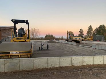 residential excavation - grading slab prep and backfill compaction with roller