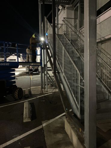 commercial steel - exterior galvanized steps installation