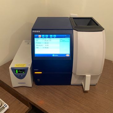 FOSS Infratec NIR unit for rapid analysis of grain composition (moisture, fat, protein, test weight)