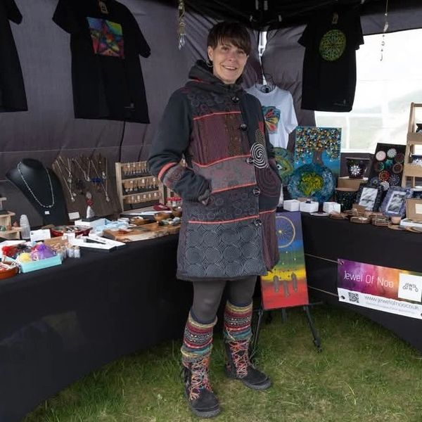 Artist and owner of Jewel Of Noo with her market stall