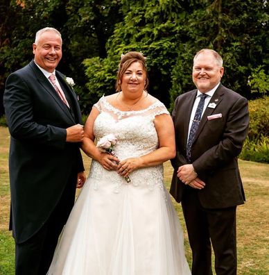 Chester celebrant at Crabwall Manor Hotel with bride and groom