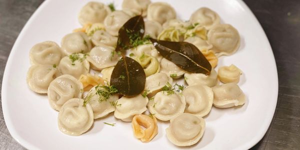 a plate of dumplings