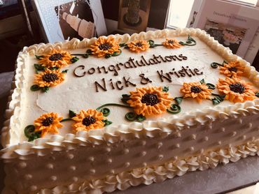 Sunflower bridal shower cake