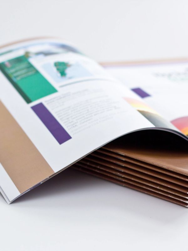 Saddle stitched booklet printing and magazine printing in full colour A4