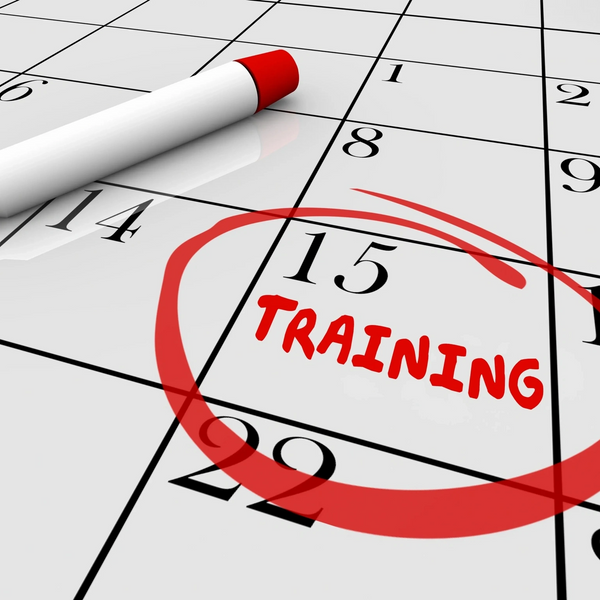 Training materials calendar for upcoming ESOL books event 