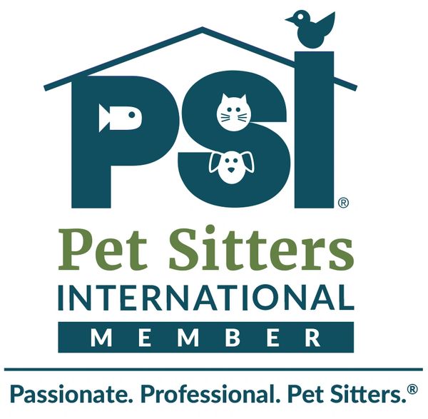 Logo for Pet Sitters International with animal icons and a tagline.