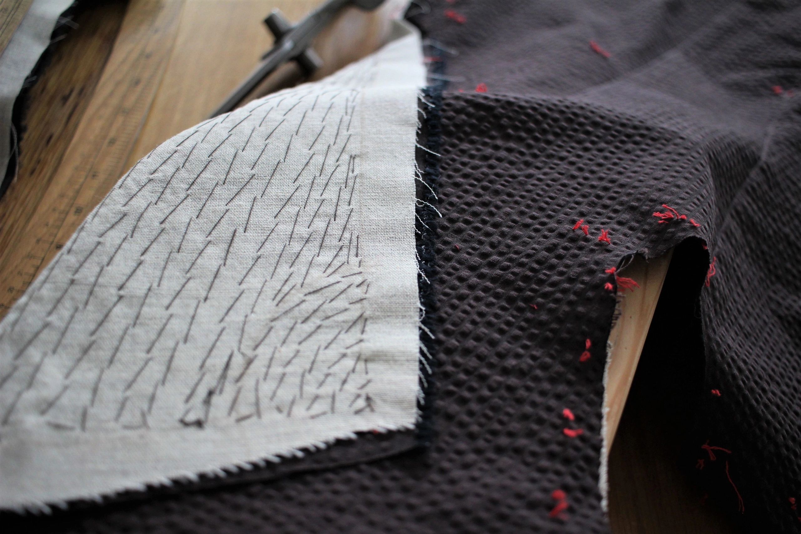 A padstitching of a fully canvassed bespoke suit in Kuala Lumpur, Malaysia