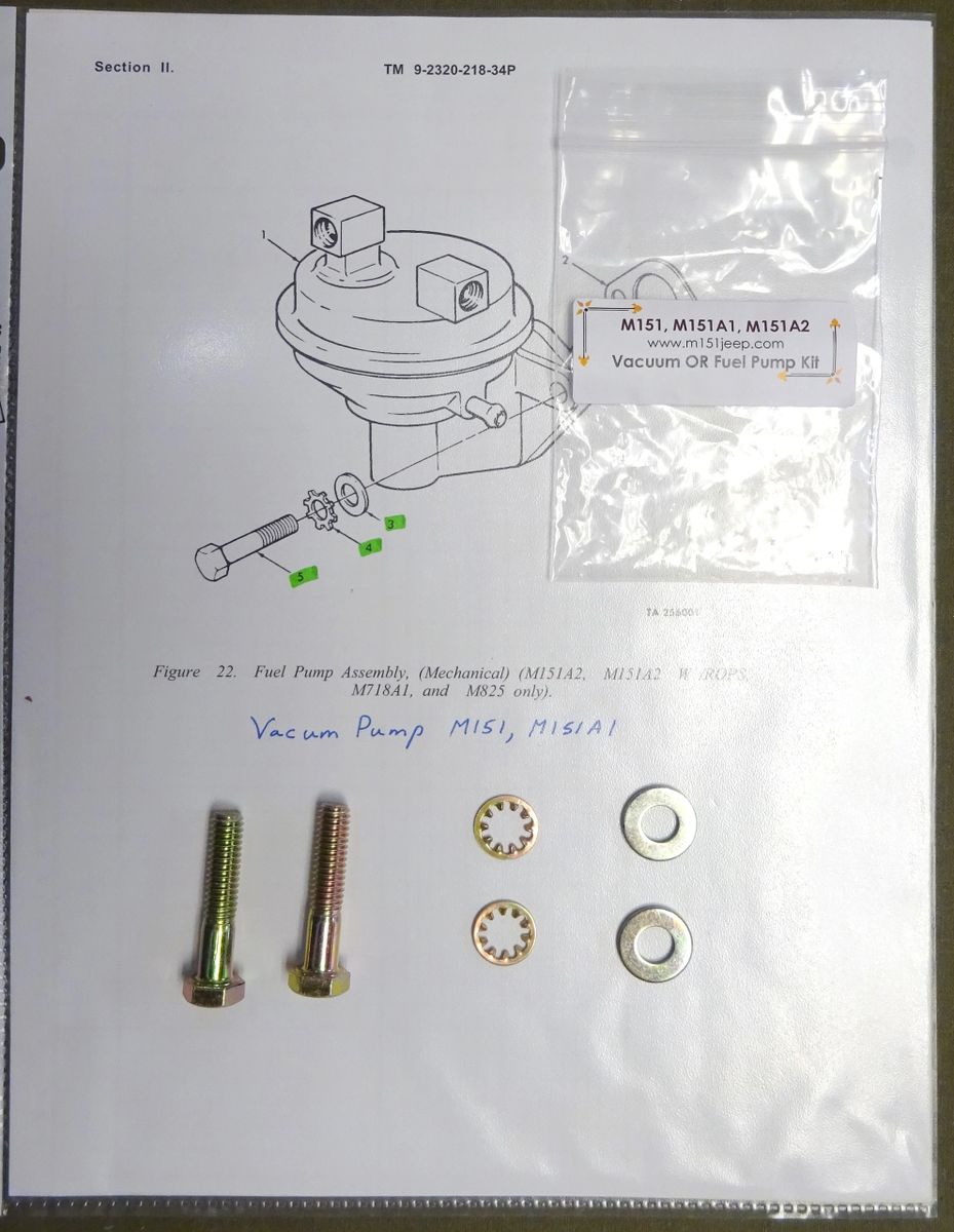 ALL M151, M151A1 Vacuum Pump M151A2 Fuel Pump