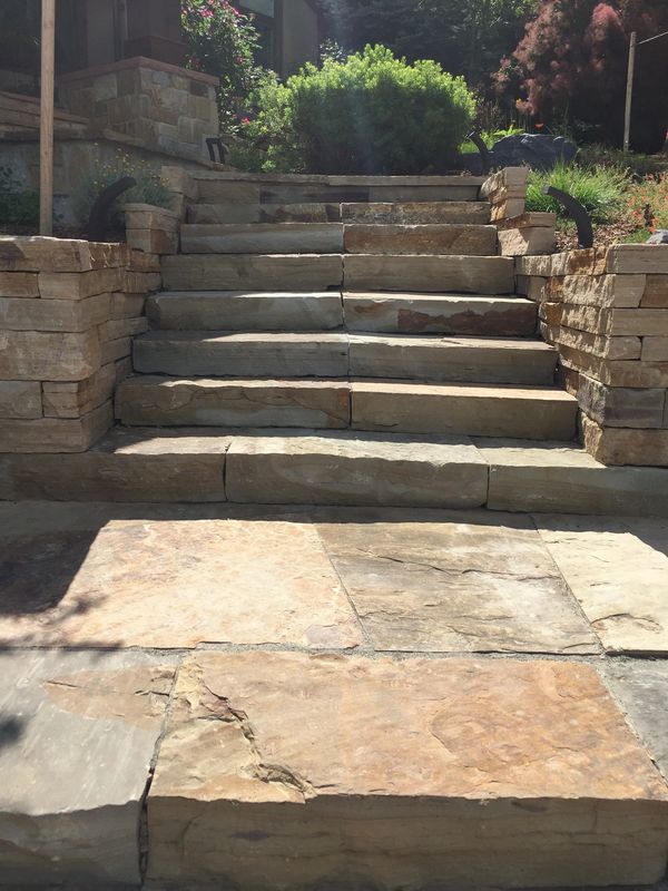 natural flagstone slab steps