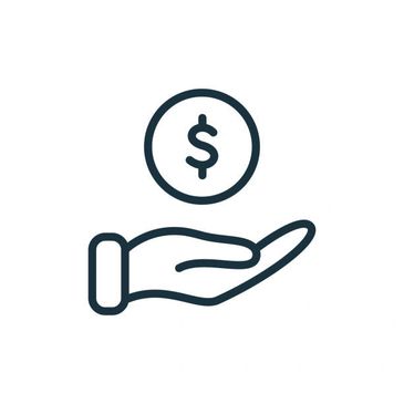 Hand holding a coin with a dollar sign symbol.