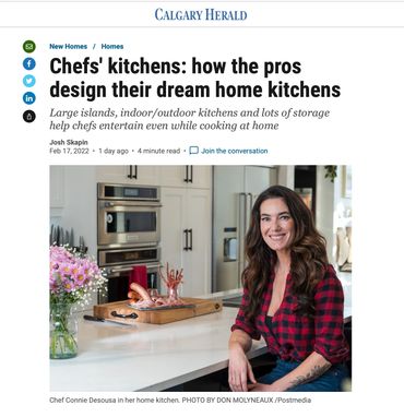 Chef Connie Desousa in her stylish home kitchen.