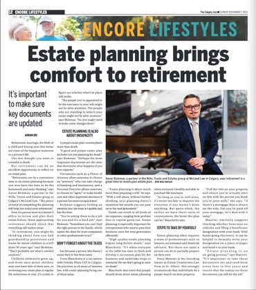 Article on estate planning easing retirement.