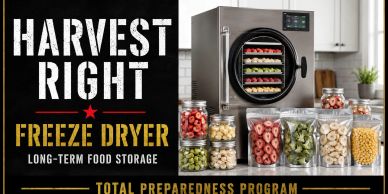 Harvest Right freeze dryer for long-term food storage.