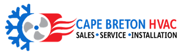 Logo for Cape Breton HVAC with cooling and heating symbols.