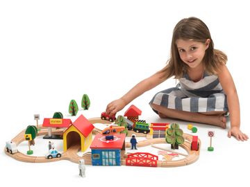 wooden train set
