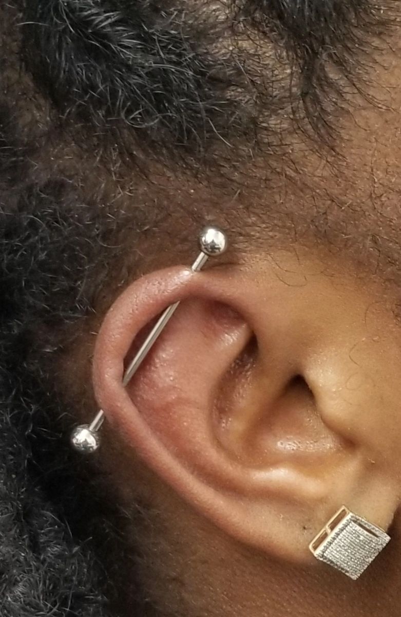 Industrial Bar Ear Piercing