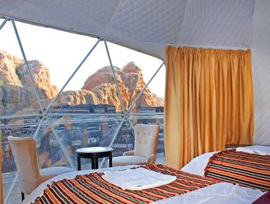 Domes or bubbles at the Seven Wonders Luxury CAmp close to Petra