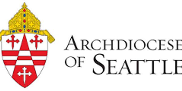 Logo of the Archdiocese of Seattle with a shield and bishop's mitre.