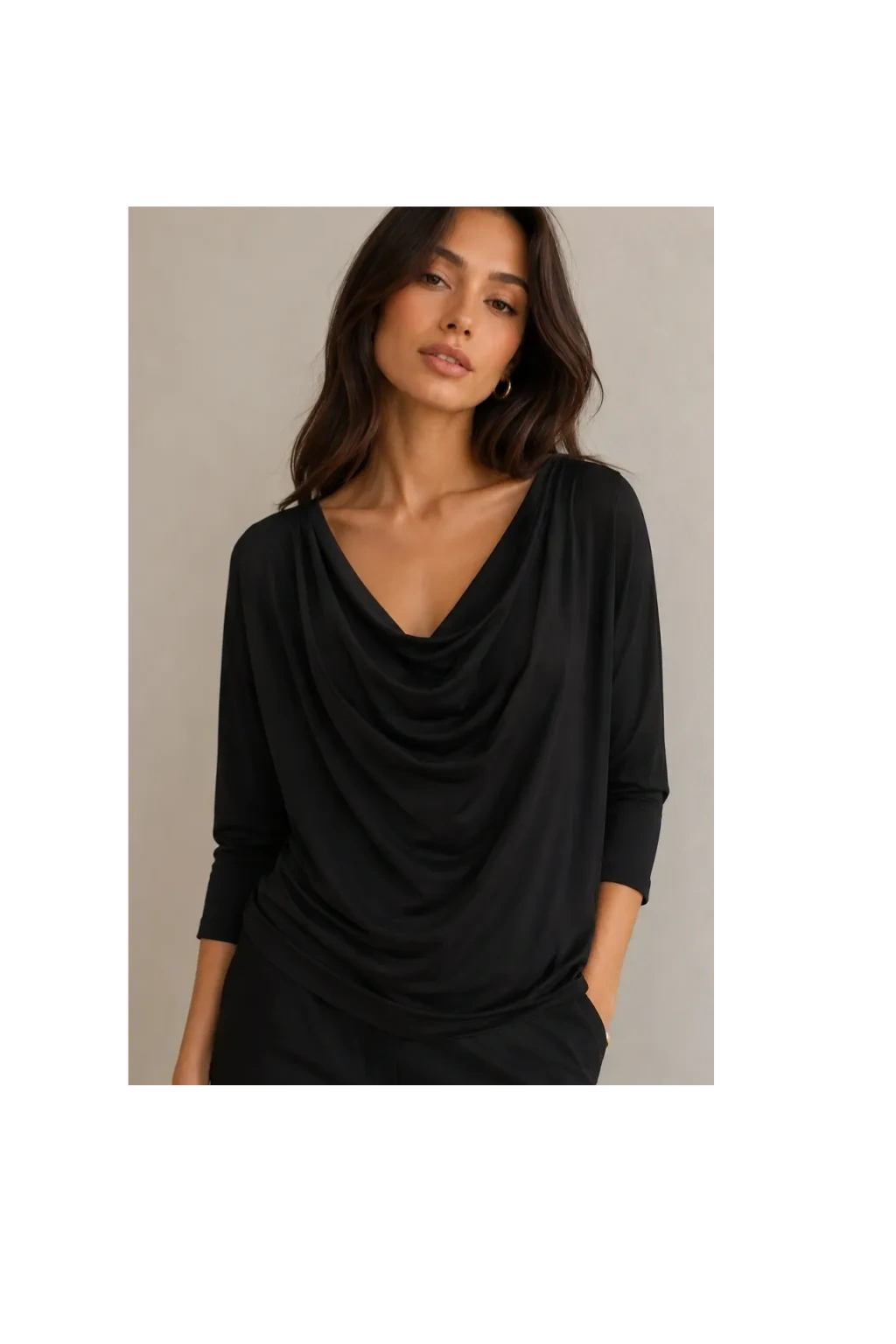 Michael Kors Black Cowl Neck Top