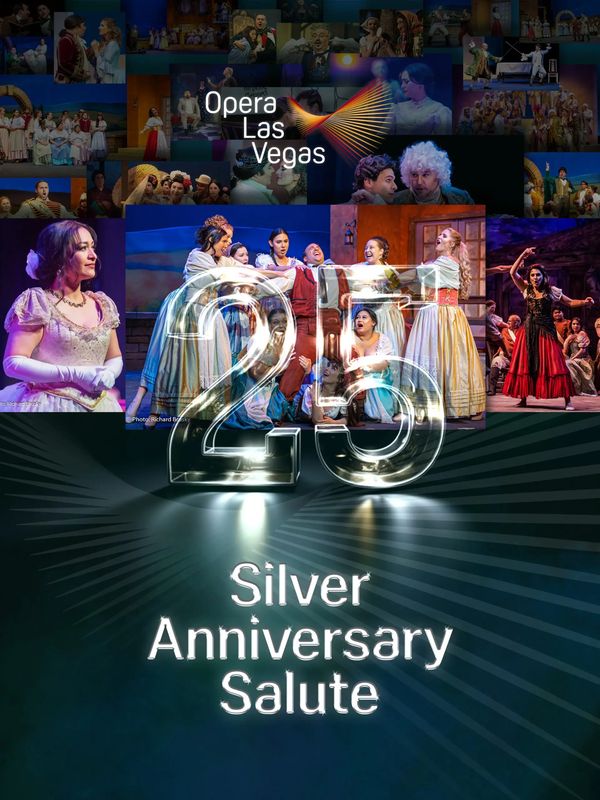 Colorful collage of singers to promote Opera Las Vegas Silver Anniversary Salute