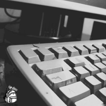 A corner of a computer keyboard. 
