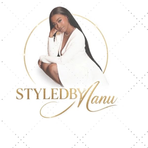A stylish woman in white with the logo 'STYLED BY Manu'.