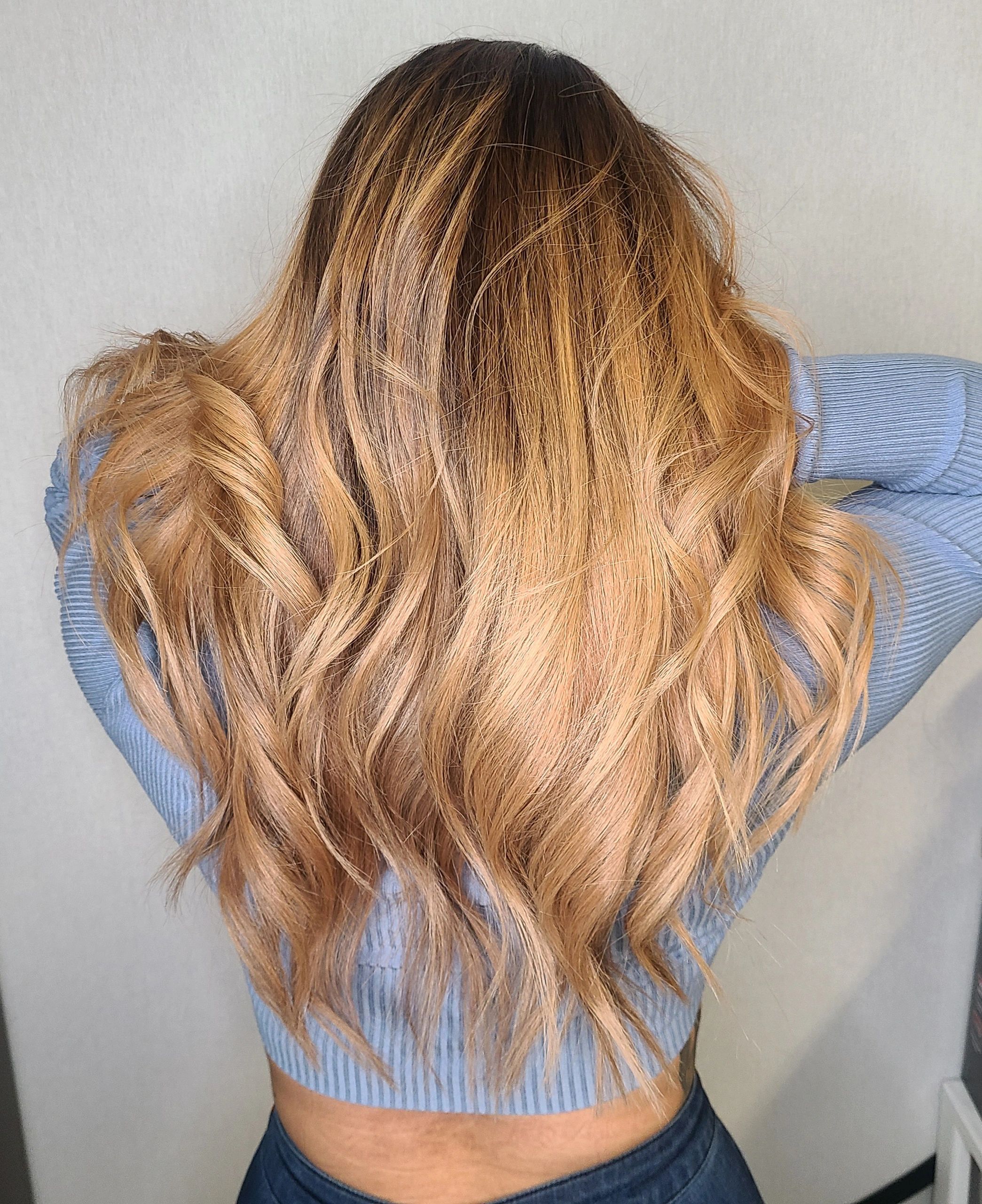 Dominican blowout East Colonial Orlando sandy blonde balayage 
