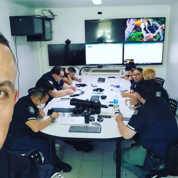 PROSEC Officers participate in use of force training.