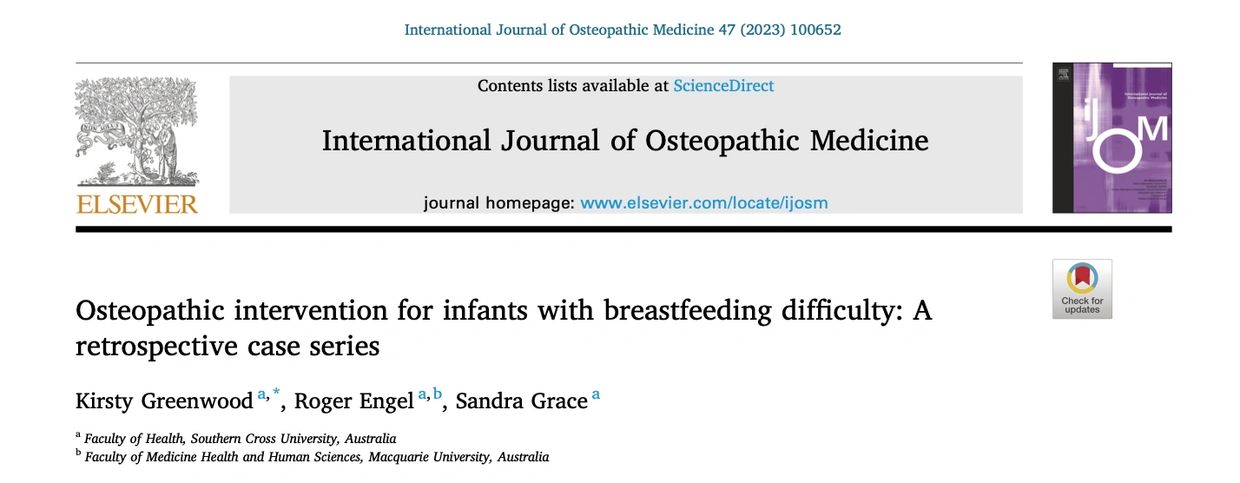 Osteopathic research for the osteopathic treatment of infants with breastfeeding difficulty. 