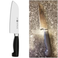 Before and after photos of Henckels Santuko knife 