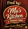 Logo of Ma's Kitchen &amp; Productions with a rustic design.