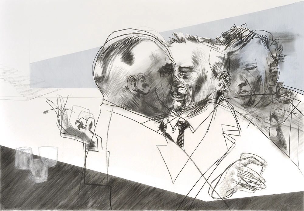 group of business men at a bar
