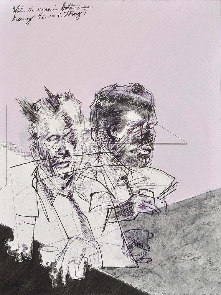 two men drinking at a bar
