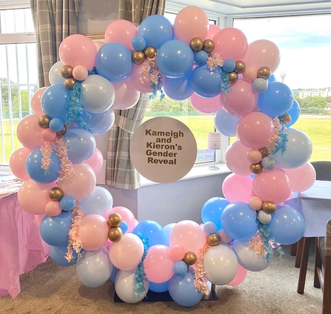 Gender Reveal Pink Blue Balloons Decoration 