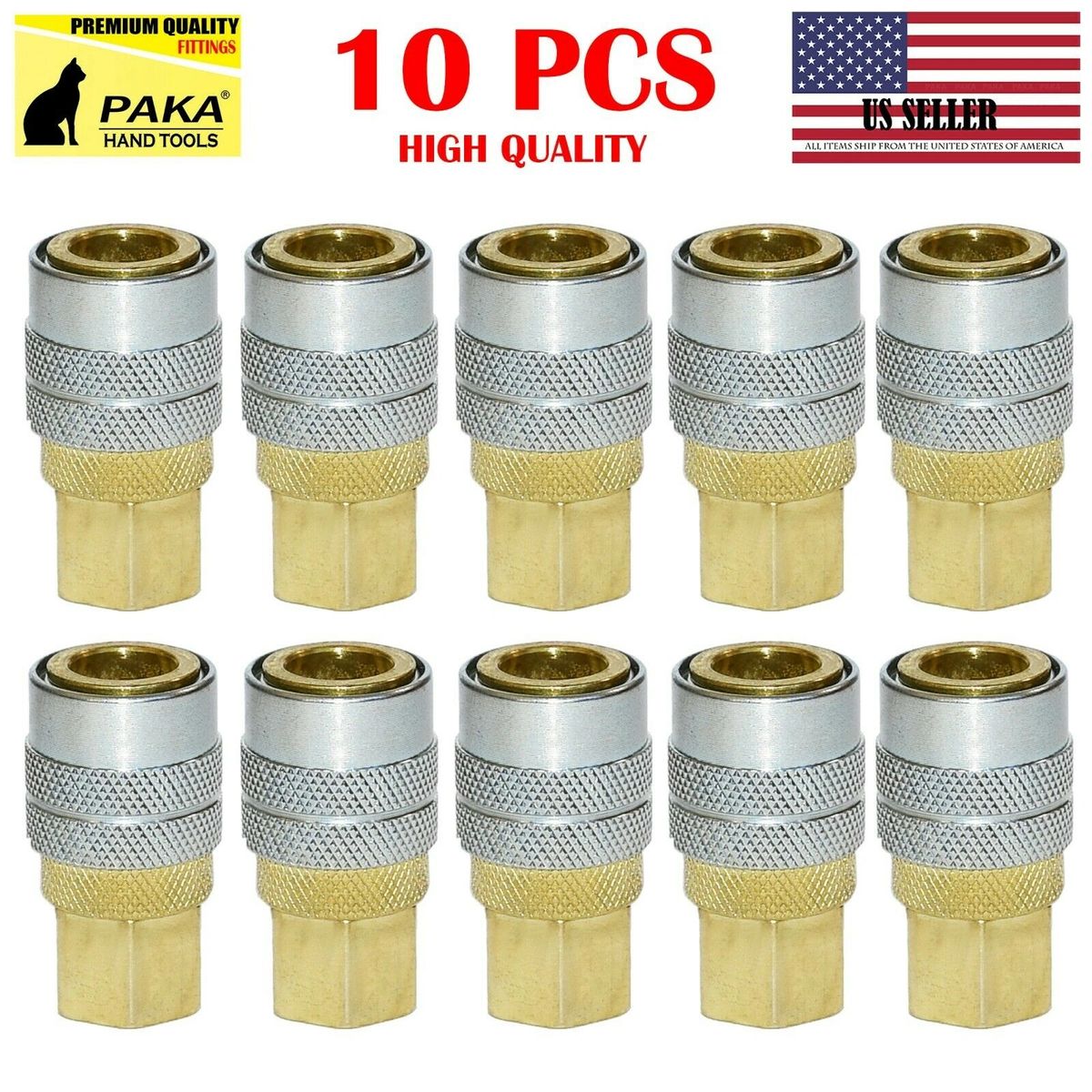 10 pc TYPE M Heavy Duty Quick Coupler FEMALE Air Hose Connector