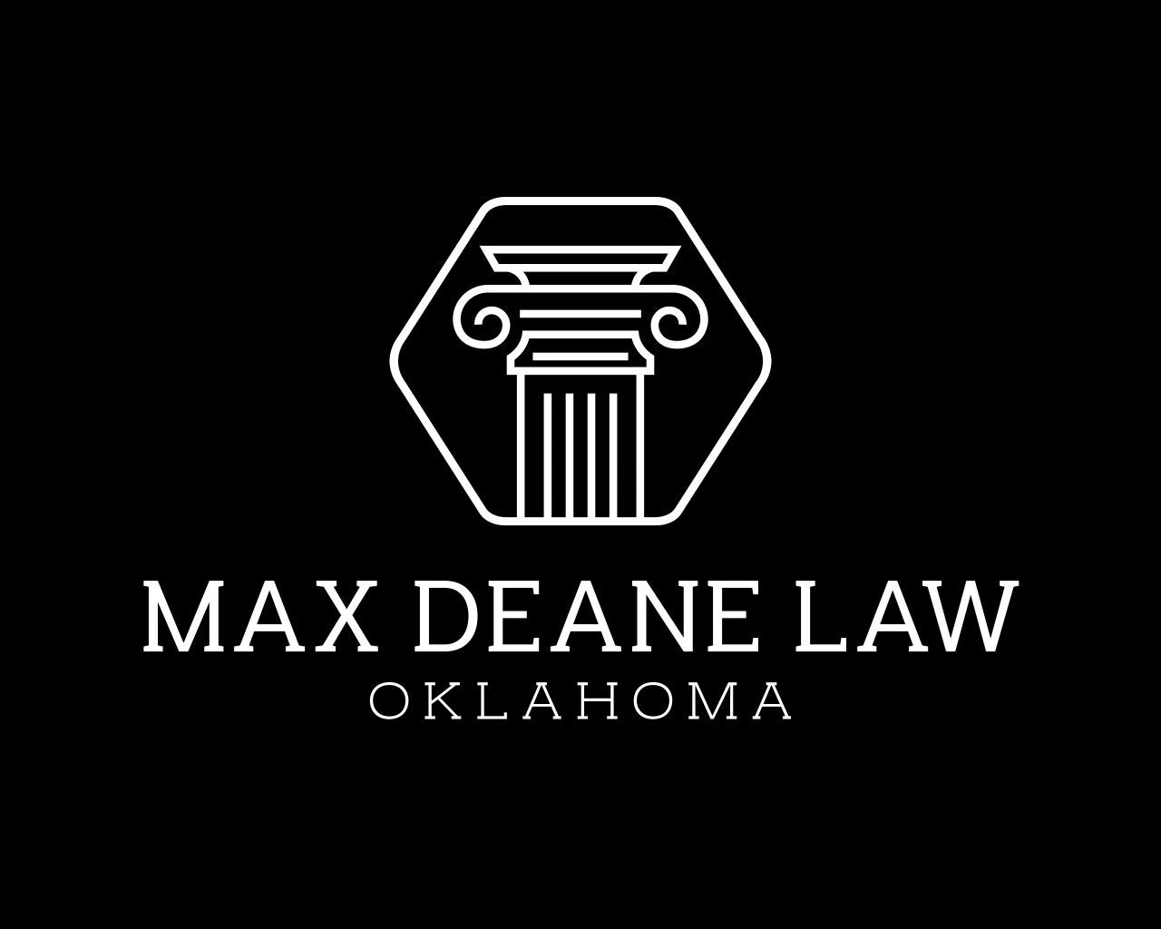 Logo for Max Deane Law in Oklahoma featuring a classical column.