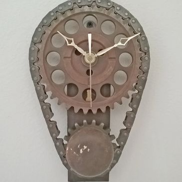 Auto Timing Chain and Gears Wall Clock