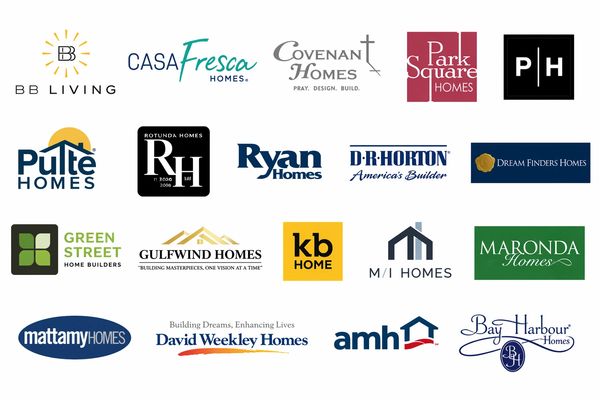Proud to partner with some of the most trusted home builders across Tampa Bay.