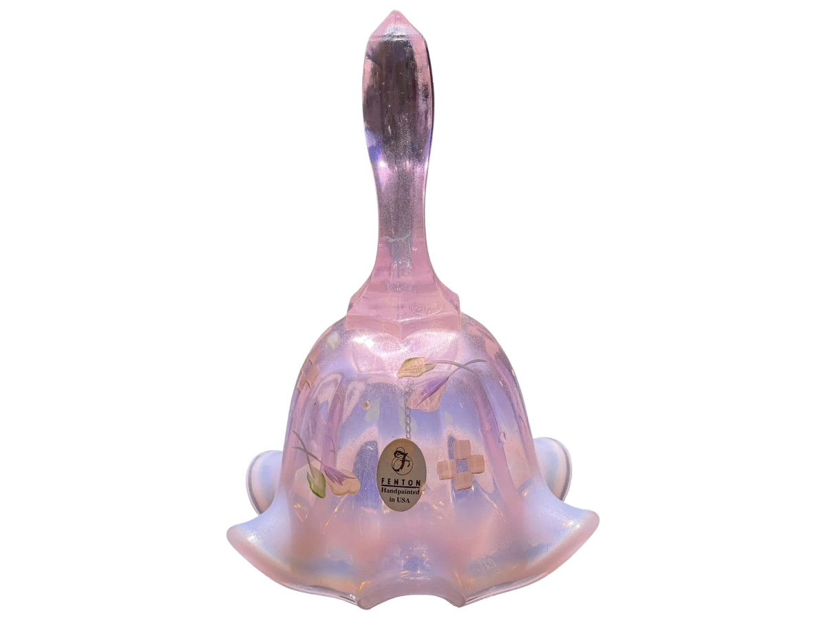 Fenton Bell Iridescent Ruffled Edge Flower Hand Painted by Cecilia Hardman